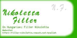 nikoletta filler business card